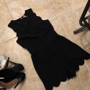 Black scalloped romper